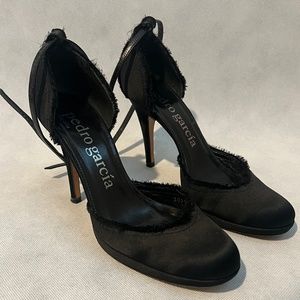 Black Satin Pedro Garcia Heels